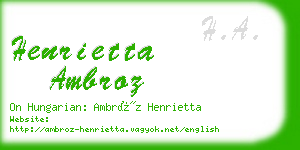 henrietta ambroz business card